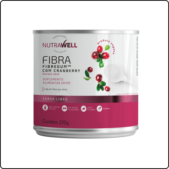 Iogurt de frutas vermelhas com fibra com cranberry